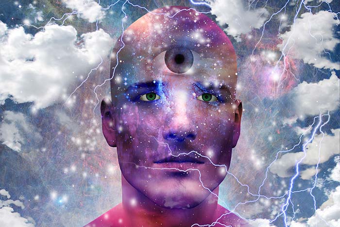 Man with his third eye open